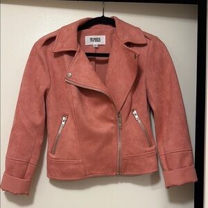 BB Dakota Pink Suede Moto Jacket